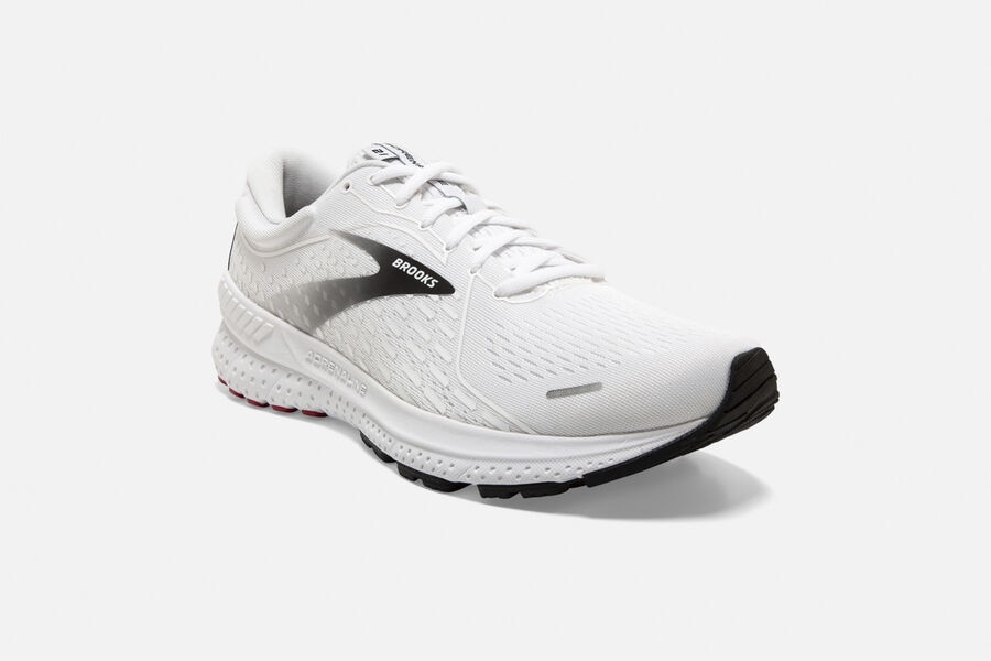 Brooks Running Shoes - Adrenaline GTS 21 Road Mens - White/Black - KIF-685217